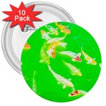 Koi Carp Scape 3  Buttons (10 pack)  Front