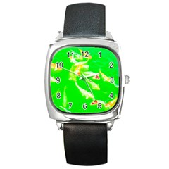 Koi Carp Scape Square Metal Watch by essentialimage