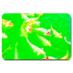 Koi Carp Scape Large Doormat  by essentialimage