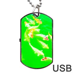 Koi Carp Scape Dog Tag Usb Flash (one Side) by essentialimage