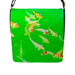 Koi Carp Scape Flap Closure Messenger Bag (l) by essentialimage