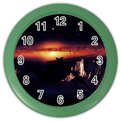 Space Star Galaxies Universe Color Wall Clock