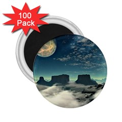 Lunar Landscape Space Mountains 2 25  Magnets (100 Pack)  by Simbadda