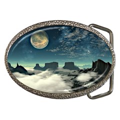 Lunar Landscape Space Mountains Belt Buckles