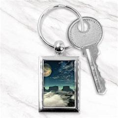 Lunar Landscape Space Mountains Key Chain (rectangle) by Simbadda