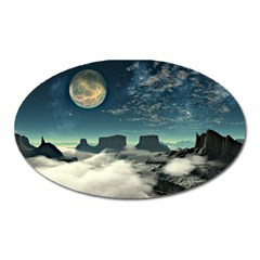 Lunar Landscape Space Mountains Oval Magnet by Simbadda