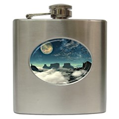 Lunar Landscape Space Mountains Hip Flask (6 Oz) by Simbadda