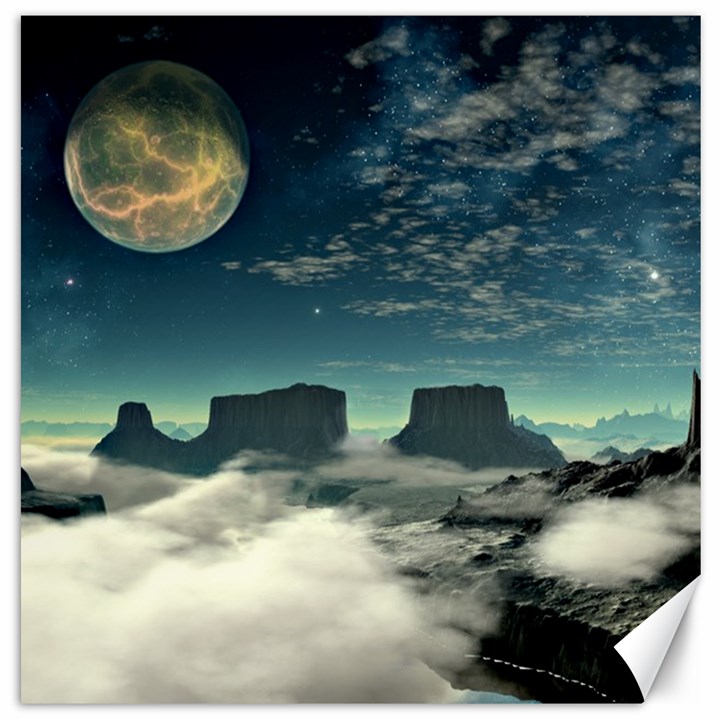 Lunar Landscape Space Mountains Canvas 20  x 20 