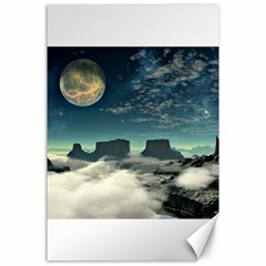 Lunar Landscape Space Mountains Canvas 24  X 36  by Simbadda