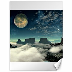 Lunar Landscape Space Mountains Canvas 36  X 48  by Simbadda