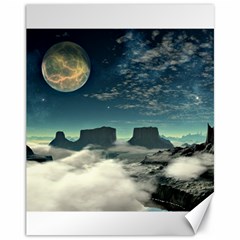 Lunar Landscape Space Mountains Canvas 11  X 14  by Simbadda