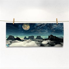 Lunar Landscape Space Mountains Hand Towel by Simbadda