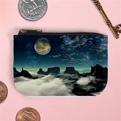 Lunar Landscape Space Mountains Mini Coin Purse by Simbadda