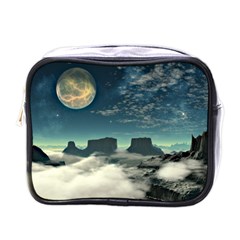 Lunar Landscape Space Mountains Mini Toiletries Bag (one Side) by Simbadda