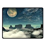 Lunar Landscape Space Mountains Fleece Blanket (Small) 50 x40  Blanket Front