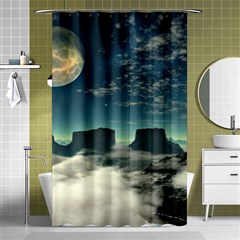 Lunar Landscape Space Mountains Shower Curtain 48  X 72  (small)  by Simbadda