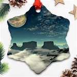 Lunar Landscape Space Mountains Snowflake Ornament (Two Sides) Front