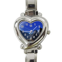 Saturn Landscape Mountains Heart Italian Charm Watch by Simbadda