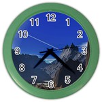 Saturn Landscape Mountains Color Wall Clock Front