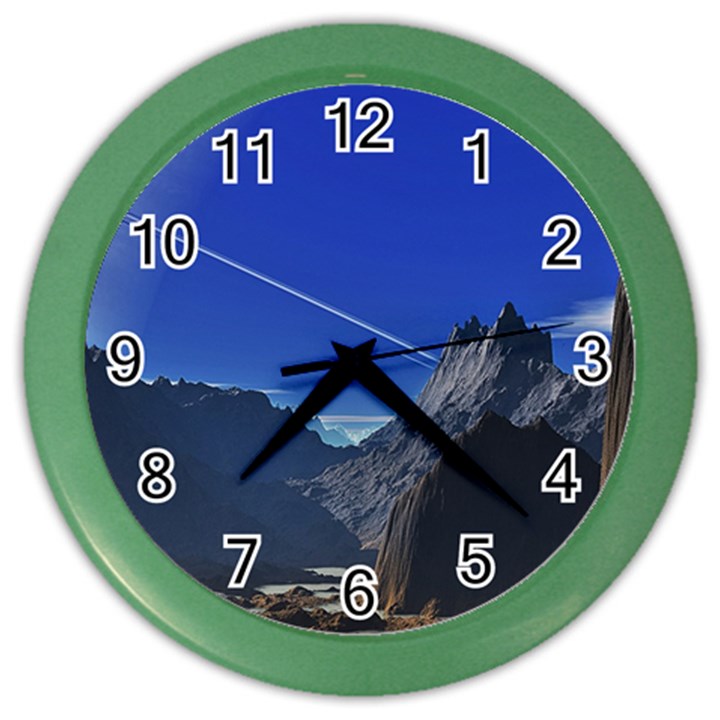 Saturn Landscape Mountains Color Wall Clock