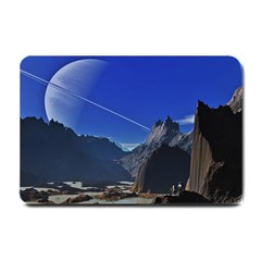 Saturn Landscape Mountains Small Doormat  by Simbadda