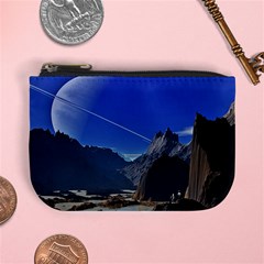 Saturn Landscape Mountains Mini Coin Purse by Simbadda