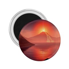 Volcano Lava Landscape Glow Lake 2.25  Magnets