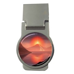 Volcano Lava Landscape Glow Lake Money Clips (round)  by Simbadda