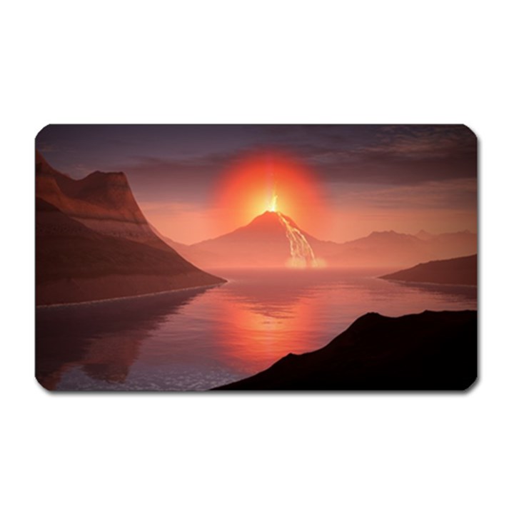 Volcano Lava Landscape Glow Lake Magnet (Rectangular)