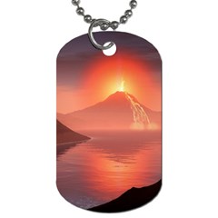 Volcano Lava Landscape Glow Lake Dog Tag (One Side)