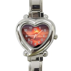 Volcano Lava Landscape Glow Lake Heart Italian Charm Watch by Simbadda