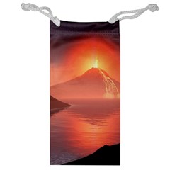 Volcano Lava Landscape Glow Lake Jewelry Bag by Simbadda