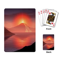 Volcano Lava Landscape Glow Lake Playing Cards Single Design (rectangle) by Simbadda