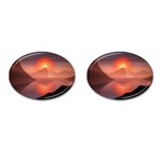 Volcano Lava Landscape Glow Lake Cufflinks (Oval) Front(Pair)