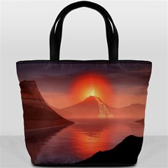 Volcano Lava Landscape Glow Lake Bucket Bag