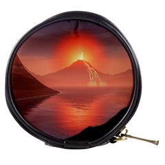 Volcano Lava Landscape Glow Lake Mini Makeup Bag by Simbadda