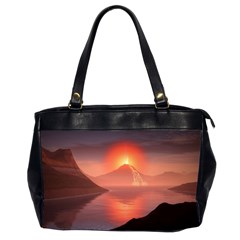 Volcano Lava Landscape Glow Lake Oversize Office Handbag (2 Sides)