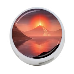 Volcano Lava Landscape Glow Lake 4-Port USB Hub (One Side)