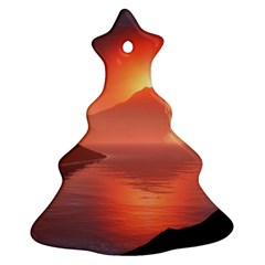 Volcano Lava Landscape Glow Lake Christmas Tree Ornament (two Sides) by Simbadda