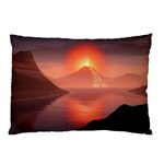 Volcano Lava Landscape Glow Lake Pillow Case (Two Sides) Back