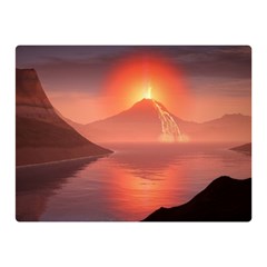 Volcano Lava Landscape Glow Lake Double Sided Flano Blanket (mini)  by Simbadda