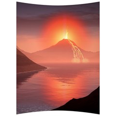 Volcano Lava Landscape Glow Lake Back Support Cushion by Simbadda