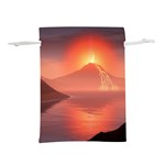 Volcano Lava Landscape Glow Lake Lightweight Drawstring Pouch (M) Front