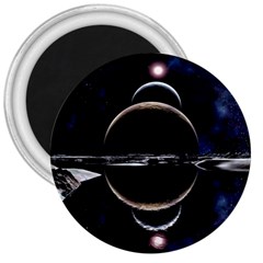 Planet Sky Lake Landscape Sun 3  Magnets by Simbadda