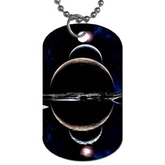 Planet Sky Lake Landscape Sun Dog Tag (one Side) by Simbadda