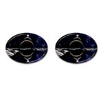 Planet Sky Lake Landscape Sun Cufflinks (Oval) Front(Pair)