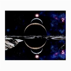 Planet Sky Lake Landscape Sun Small Glasses Cloth (2 Sides) by Simbadda