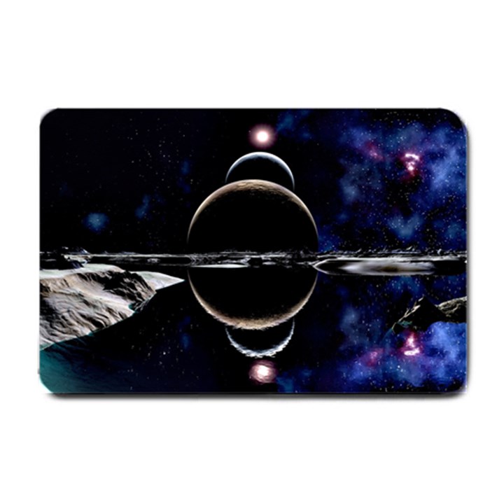 Planet Sky Lake Landscape Sun Small Doormat 