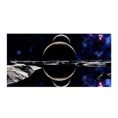 Planet Sky Lake Landscape Sun Satin Wrap by Simbadda