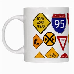 Street Signs Stop Highway Sign White Mugs by Simbadda